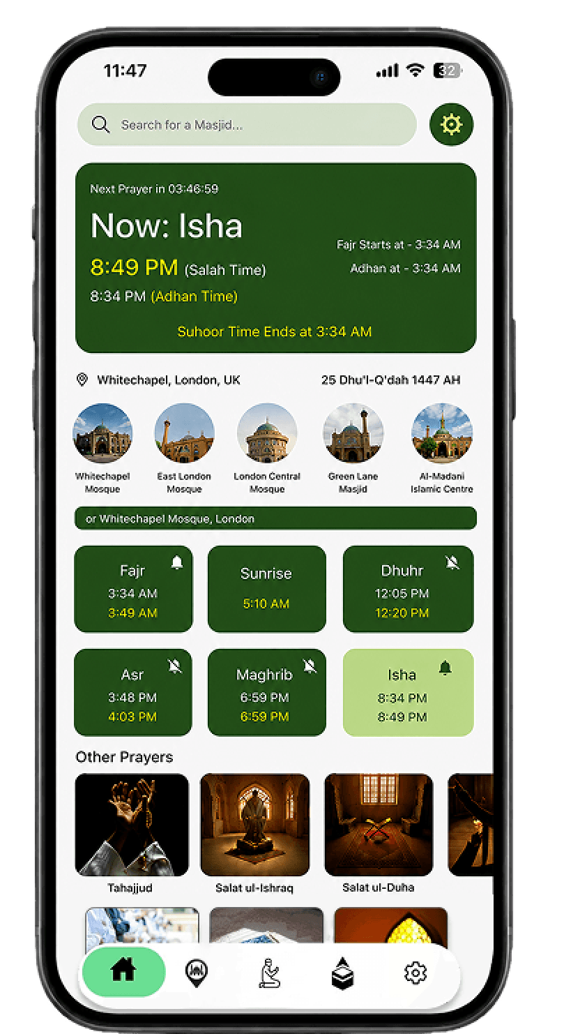 Adhan Salah Times app preview